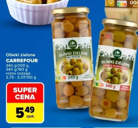 Oliwki zielone bez pestek Carrefour +1 wariant