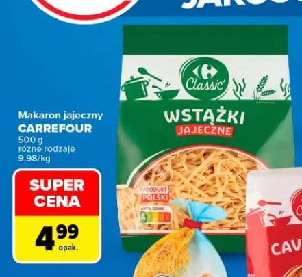Makaron jajeczny Carrefour Classic wstążki