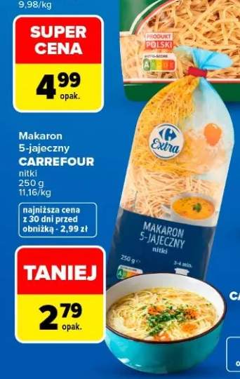 Makaron 5-jajeczny Carrefour Extra nitki