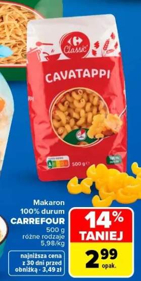 Makaron 100% durum Carrefour Classic cavatappi