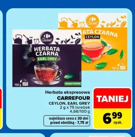 Herbata czarna Earl Grey Carrefour Classic +1 wariant