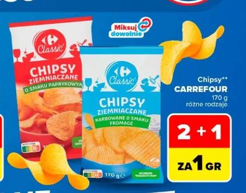 Chipsy ziemniaczane o smaku fromage Carrefour Classic +1 wariant