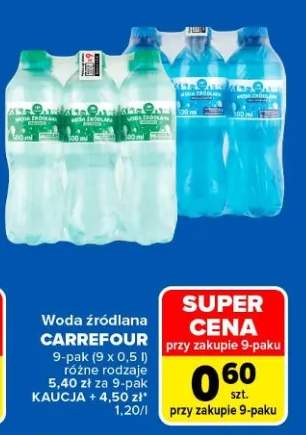 Woda źródlana niegazowana Carrefour