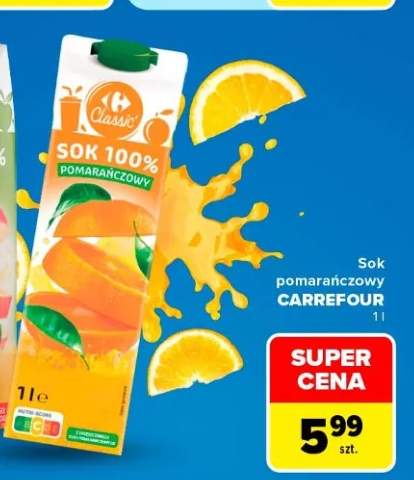 Sok pomarańczowy Carrefour Classic 100%