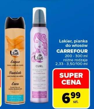 Lakier do włosów Carrefour Soft Laque +1 wariant