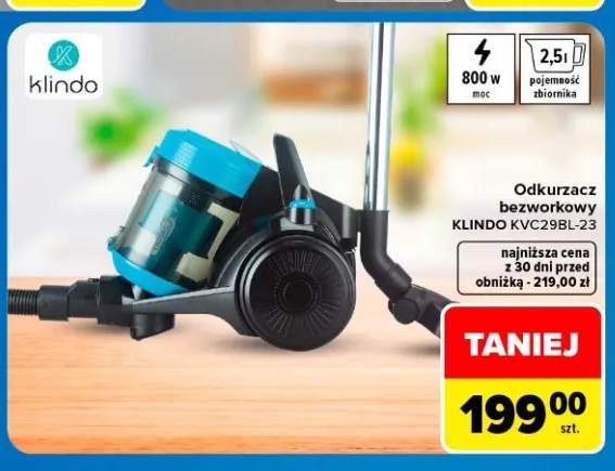 Odkurzacz bezworkowy Klindo
