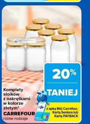 Komplety słoików z nakrętkami Carrefour