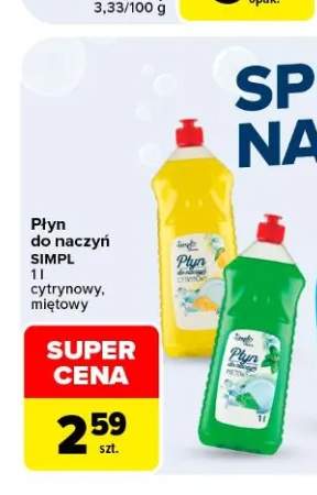 Płyn do naczyń miętowy SIMPL +1 wariant
