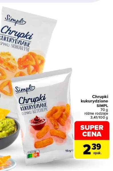 Chrupki kukurydziane o smaku ketchupu SIMPL +1 wariant