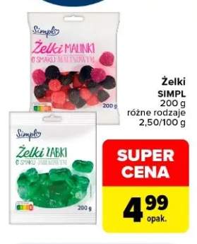 Żelki malinki o smaku malinowym Simply +1 wariant