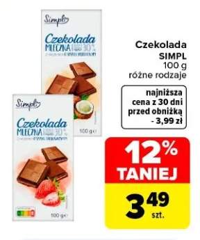 Czekolada mleczna z orzechami laskowymi Simply +1 wariant