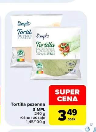Tortilla pszenna Simply +1 wariant