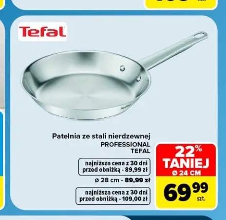 Patelnia ze stali nierdzewnej Tefal Professional ø 24 cm