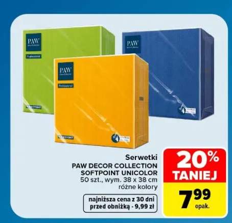 Serwetki Paw Decor Collection Softpoint Unicolor
