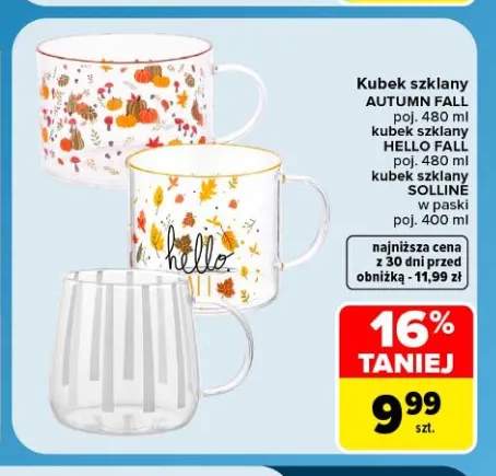 Kubek szklany Hello Fall +2 warianty