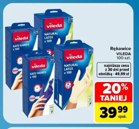 Rękawice lateksowe Vileda Safe Hands 100-pak +1 wariant