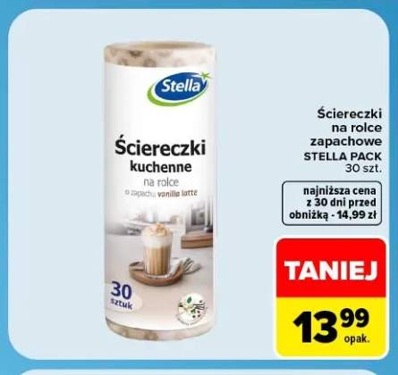 Ściereczki kuchenne na rolce Stella Pack 30-pak o zapachu vanilla latte