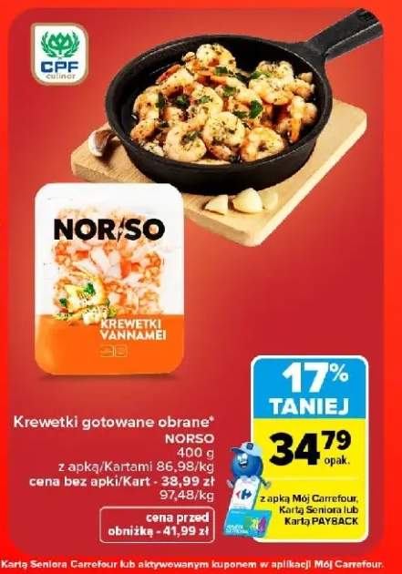 Krewetki gotowane obrane Norso