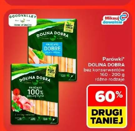 Parówki bez konserwantów Dolina Dobra +2 warianty