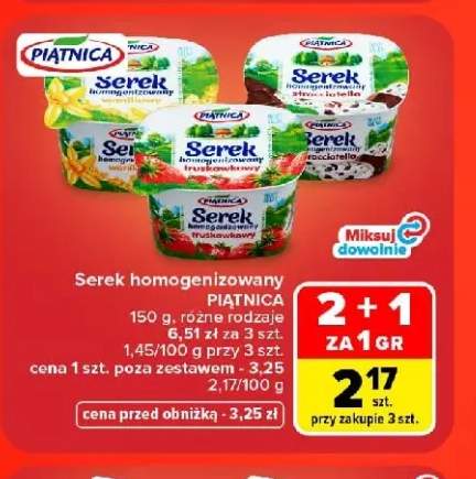 Serek homogenizowany truskawkowy Piątnica +2 warianty