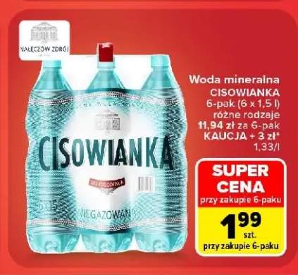 Woda mineralna Cisowianka 6-pak 1,5 l