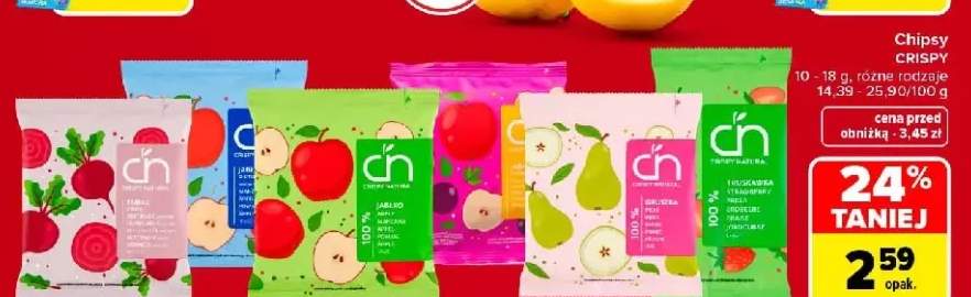 Chipsy jabłkowe o smaku mango Crispy Natural +5 wariantów