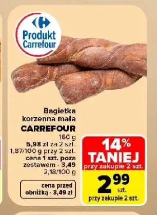 Bagietka korzenna mała Carrefour