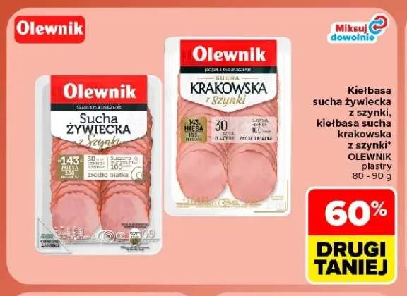 Kiełbasa sucha żywiecka z szynki Olewnik +1 wariant