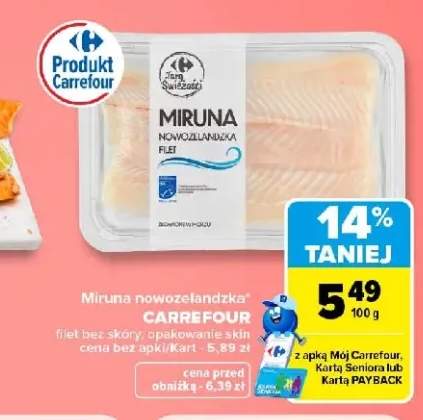 Miruna nowozelandzka filet bez skóry Carrefour