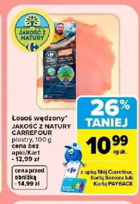 Łosoś wędzony w plastrach Jakość z Natury Carrefour