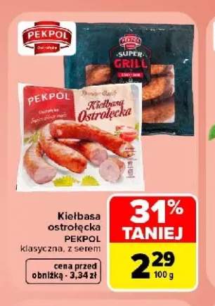 Kiełbasa ostrołęcka z serem Pekpol +1 wariant