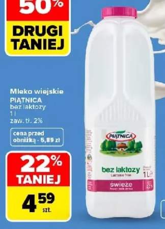 Mleko wiejskie bez laktozy Piątnica 2%