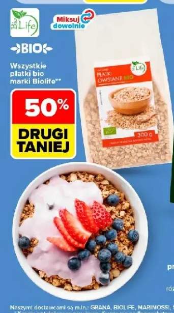 Płatki owsiane bio Biolife +1 wariant