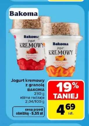 Jogurt kremowy z granolą Bakoma