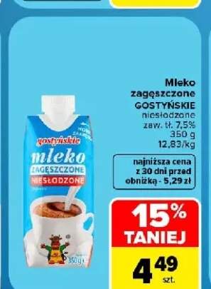 Mleko zagęszczone niesłodzone Gostyńskie 7,5%