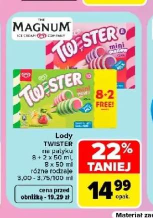 Lody na patyku Twister Mini Mallow 10-pak +1 wariant