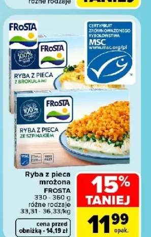 Ryba z pieca ze szpinakiem mrożona Frosta +1 wariant