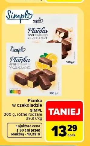 Pianka w czekoladzie o smaku waniliowym Simpl +1 wariant
