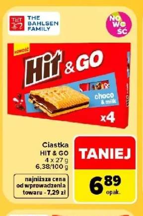 Ciastka Hit & Go choco & milk 4-pak