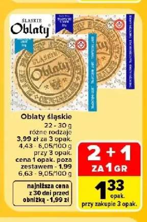 Oblaty śląskie tradycyjne słodkie +2 warianty