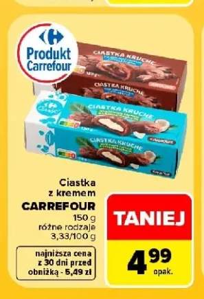 Ciastka kruche z kremem o smaku kokosowym Carrefour +1 wariant