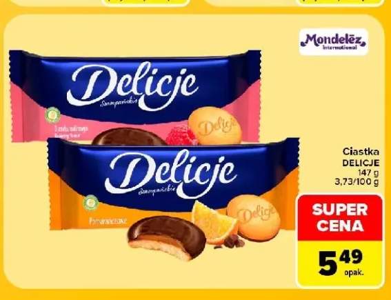 Ciastka Delicje Szampańskie pomarańczowe +1 wariant