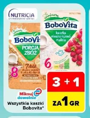 Kaszka mleczna BoboVita Porcja Zbóż 7 zbóż zbożowo-owsiana truskawka-banan +2 warianty