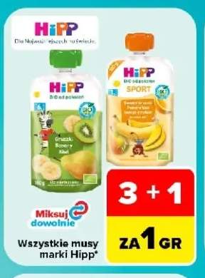 Mus owocowy HiPP BIO gruszki banany kiwi +2 warianty