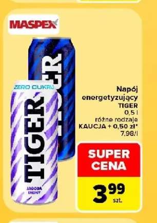 Napój energetyzujący Tiger Jagoda Energy +2 warianty