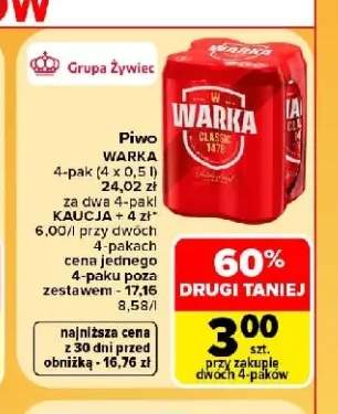 Piwo Warka 4-pak 500 ml
