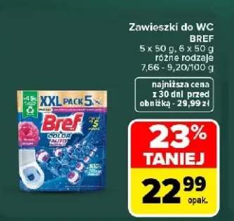 Zawieszki do WC Bref 5-pak 50 g +1 wariant