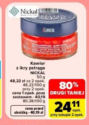 Kawior z ikry pstrąga Nickal