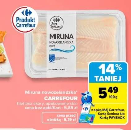 Miruna nowozelandzka filet bez skóry Carrefour