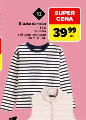 Bluzka damska w paski z długim rękawem TEX